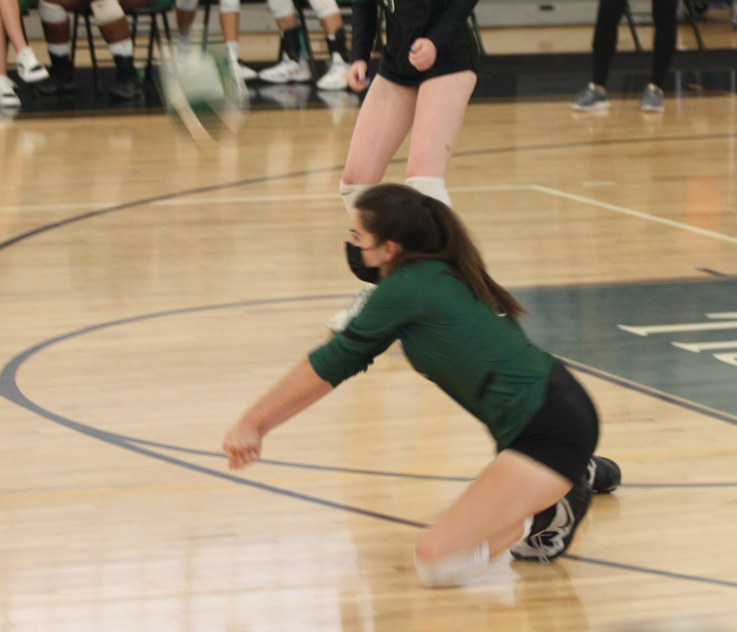 Playing volleyball