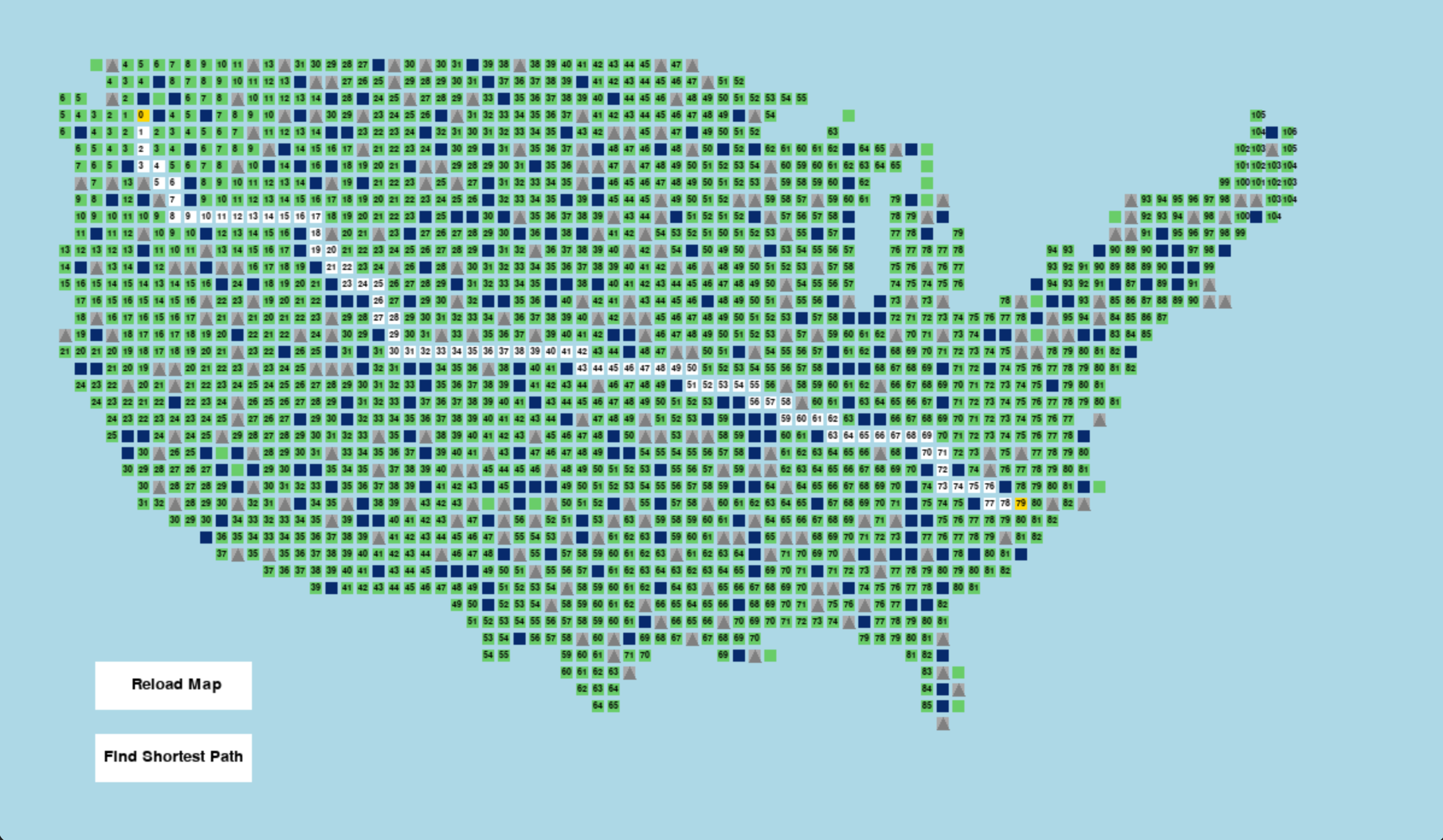 A* Pathfinding Map