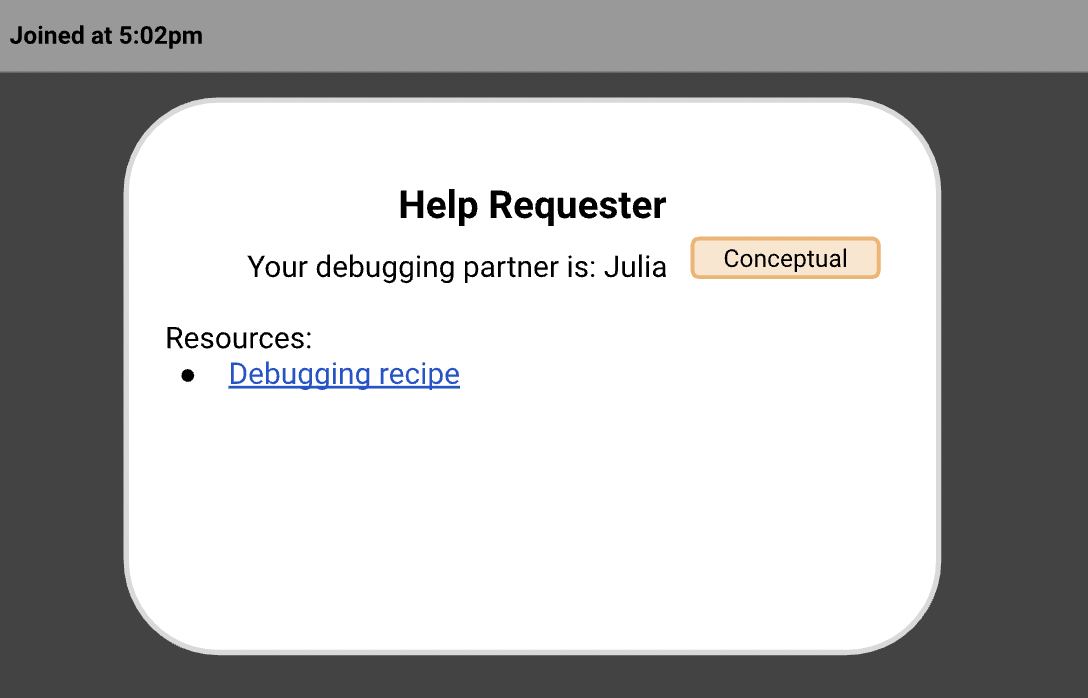 Sketch of help requester view