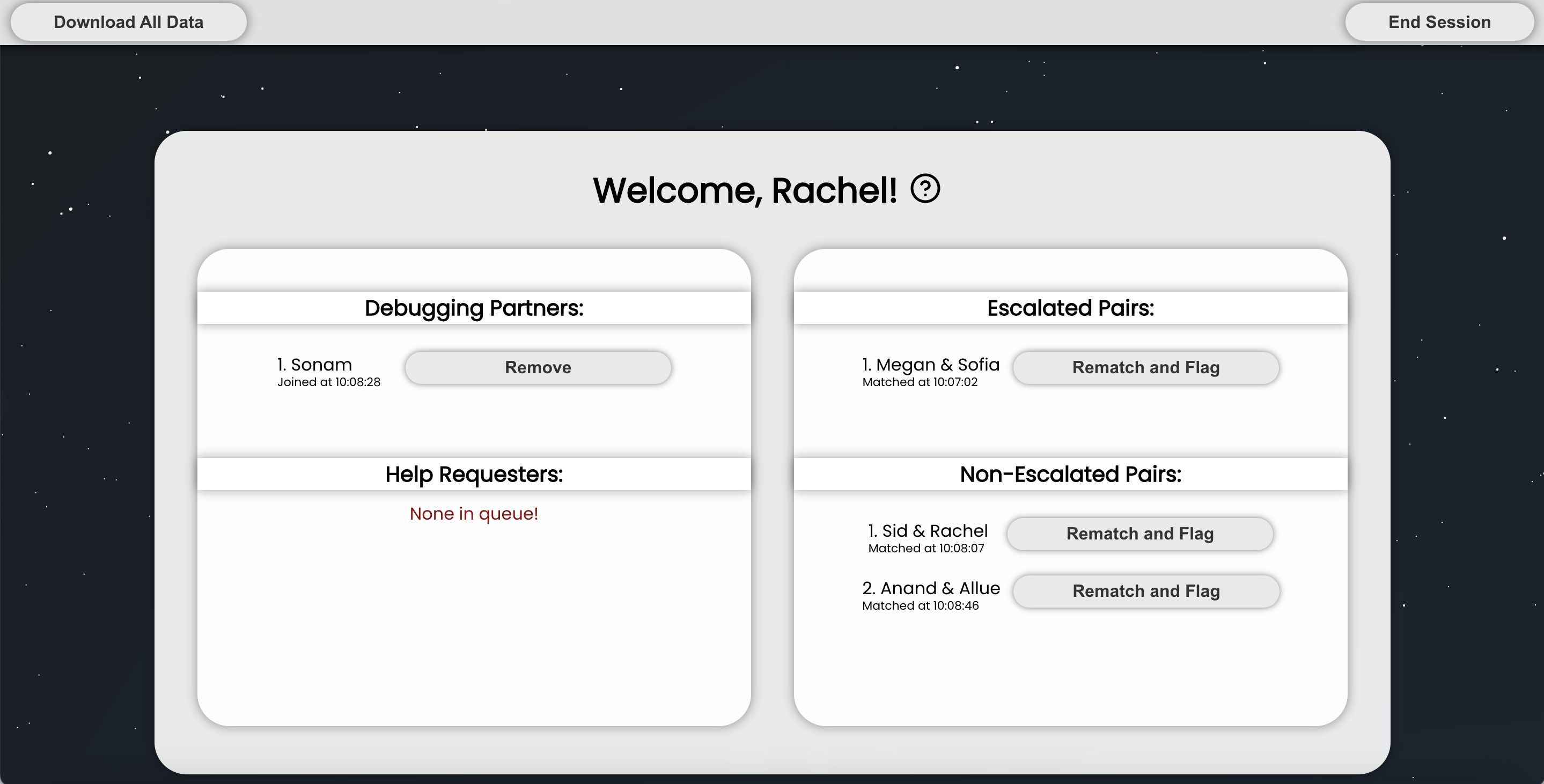 Website instructor view